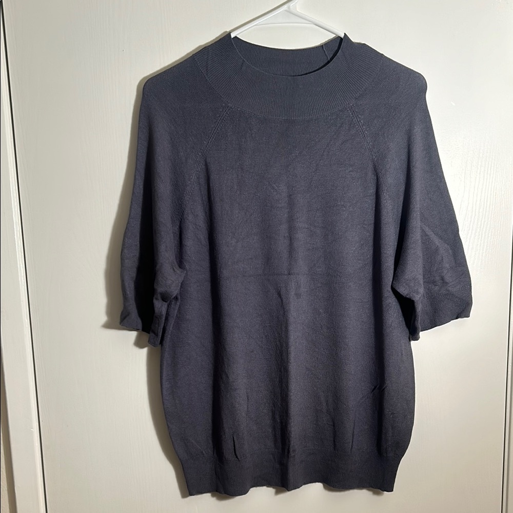 Ann Taylor Chic Gray Knit Sweater Size Large